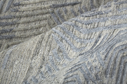8 x 10 Gray & Blue Hand Woven Rug