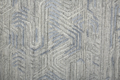8 x 10 Gray & Blue Hand Woven Rug