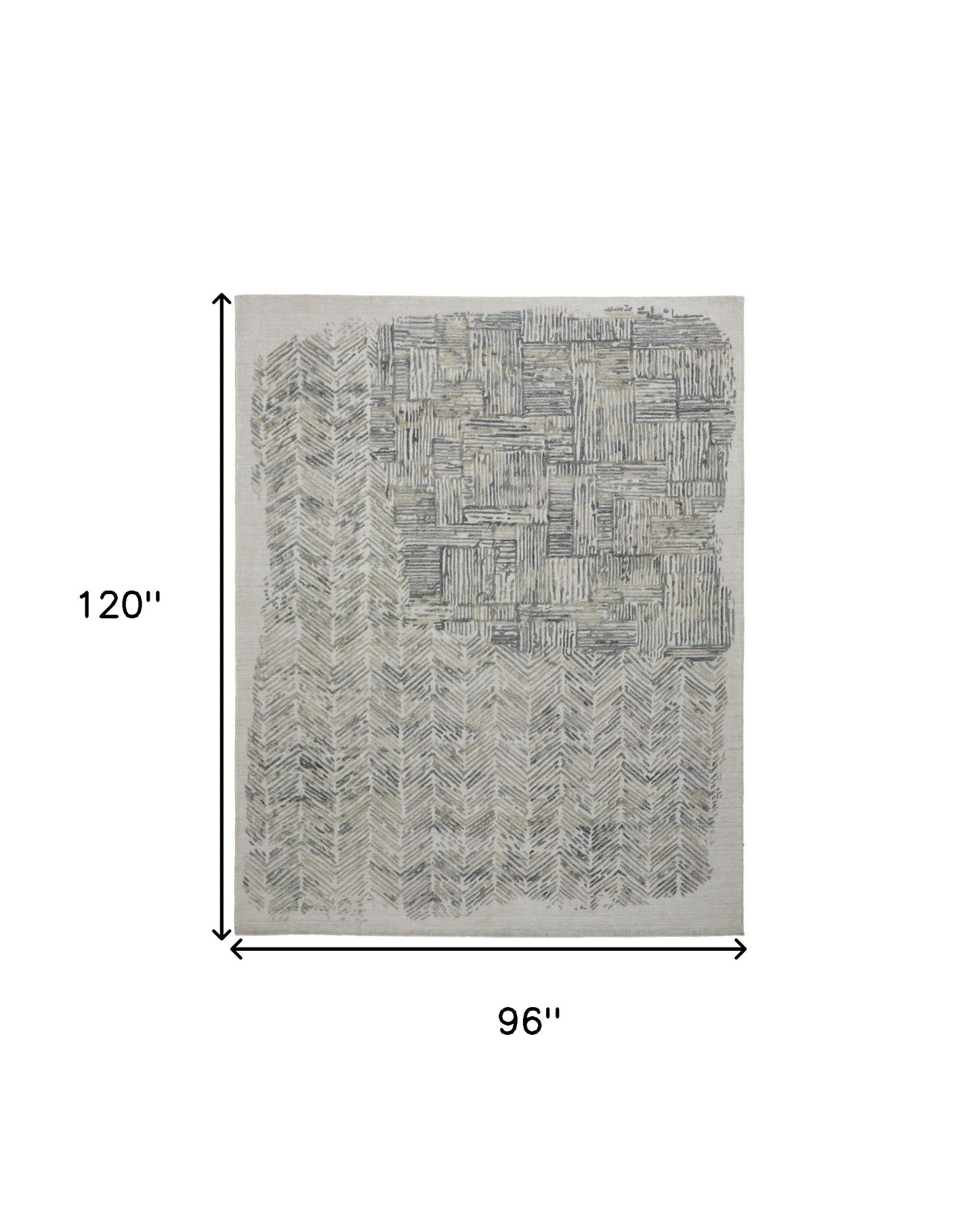 8 x 10 Green Blue & Ivory Hand Woven Rug