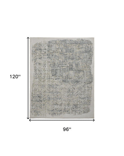 8 x 10 Green Blue & Ivory Hand Woven Rug