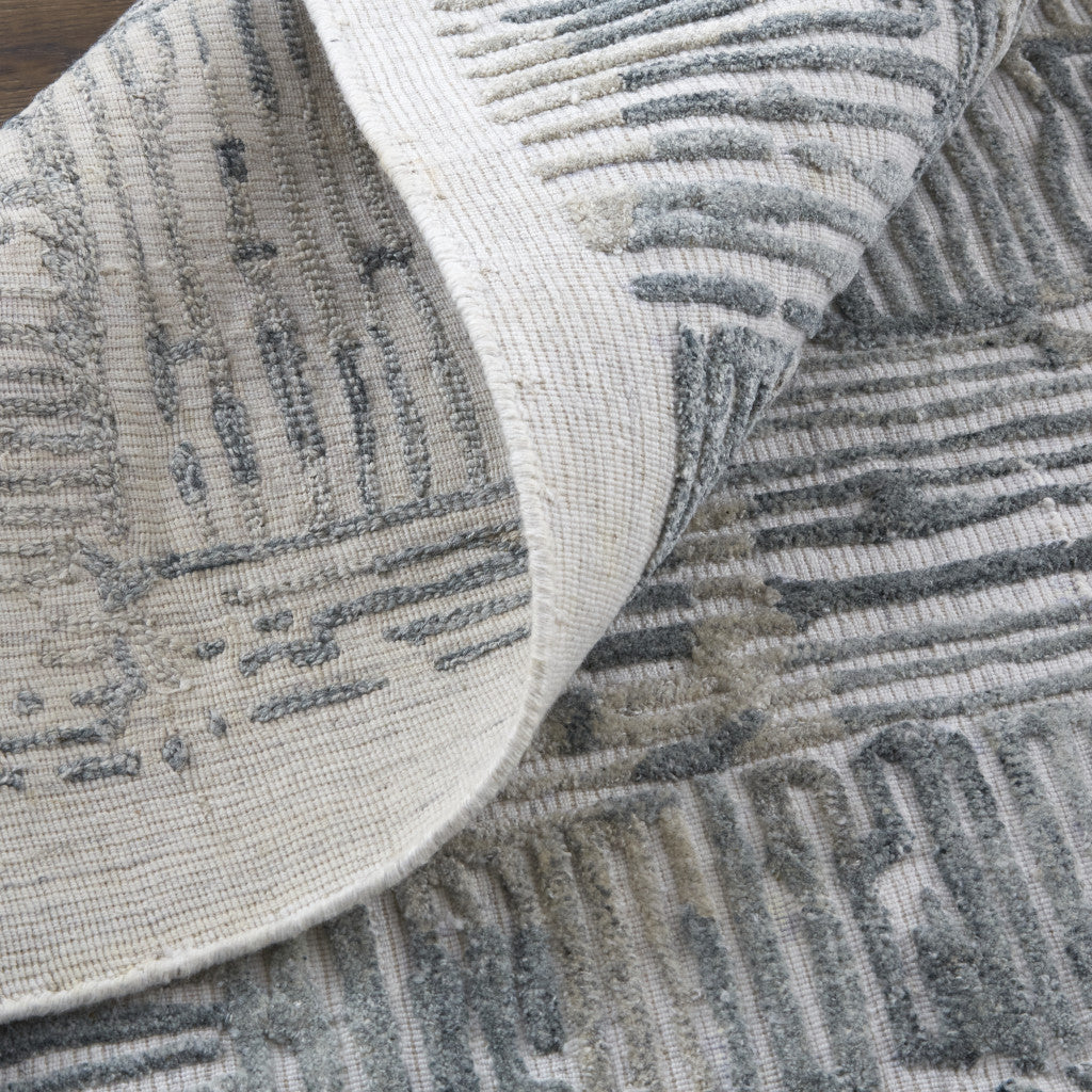 9 x 12 Green Blue & Ivory Hand Woven Rug