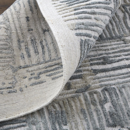 9 x 12 Green Blue & Ivory Hand Woven Rug