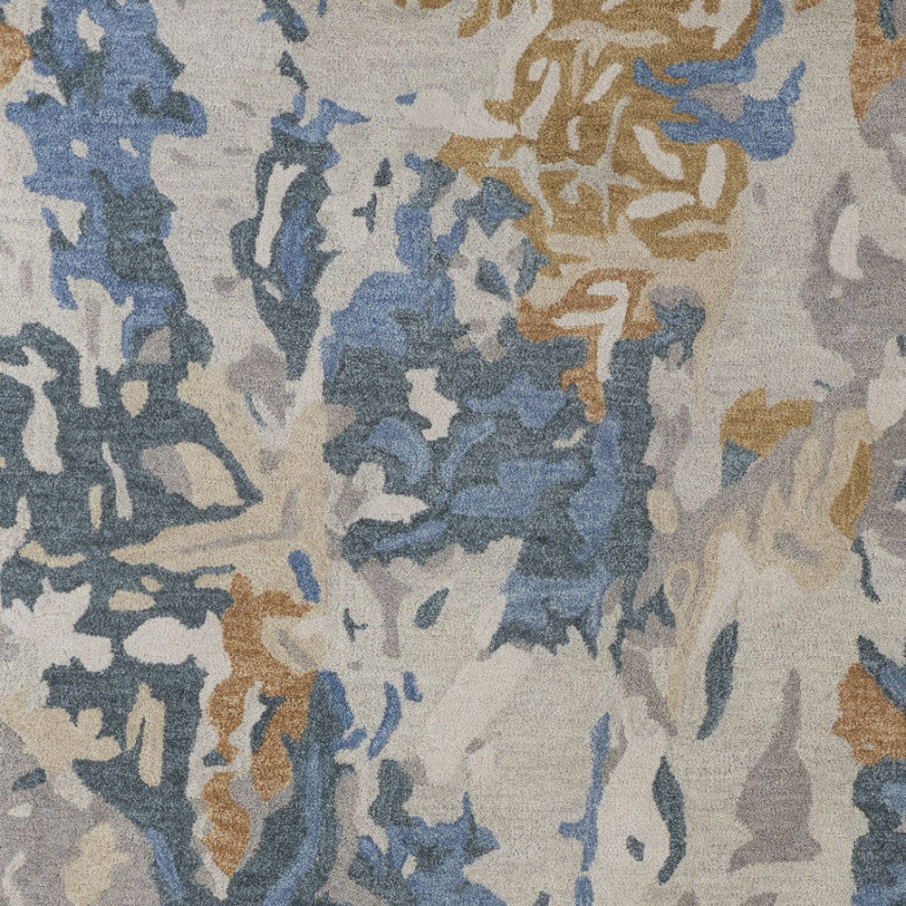 9 x 12 Blue & Gray Hand Tufted Rug