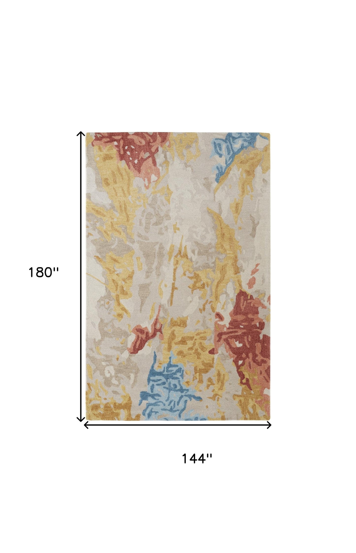 12 x 15 Ivory Yellow & Blue Wool Tufted Handmade Rug