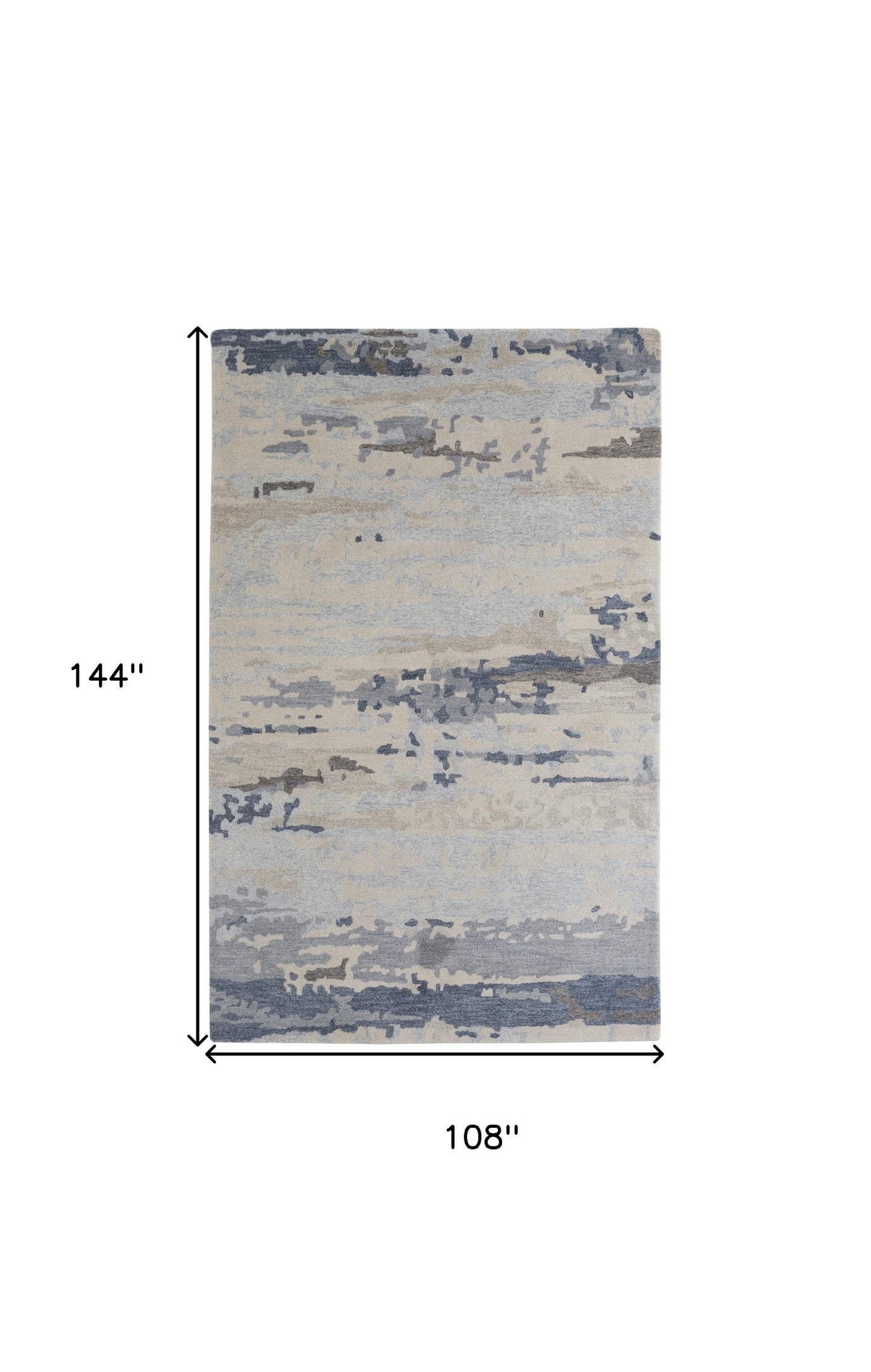 9 x 12 Blue Gray & Ivory Wool Tufted Handmade Stain Resistant Rug