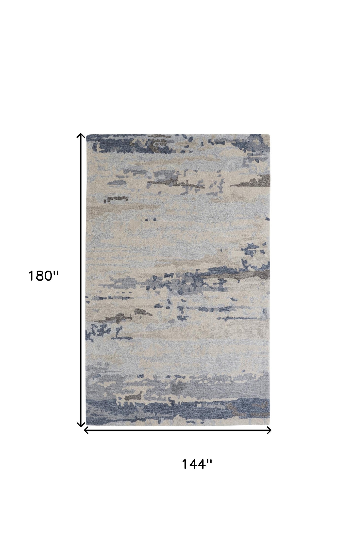 12 x 15 Blue Gray & Ivory Wool Tufted Handmade Rug