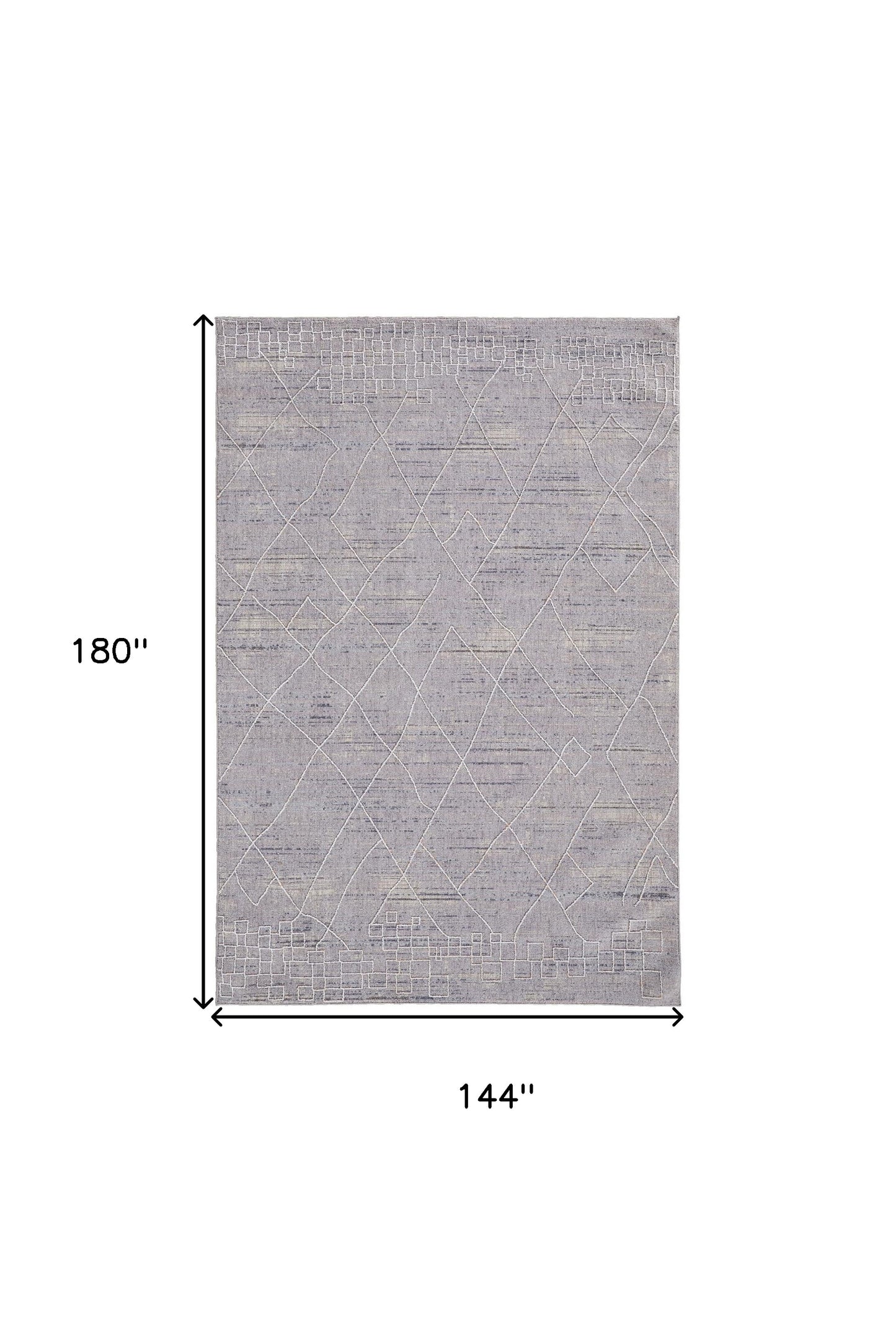 12 x 15 Gray Striped Power Loom Distressed Stain Resistant Rug