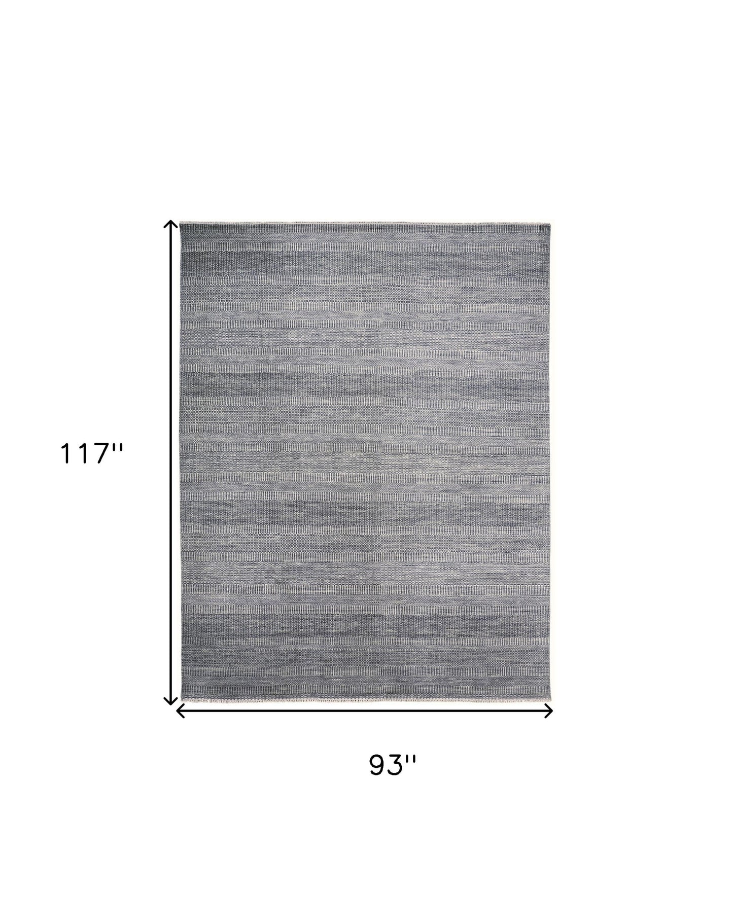 8 x 10 Silver Wool Striped Hand Knotted Rug