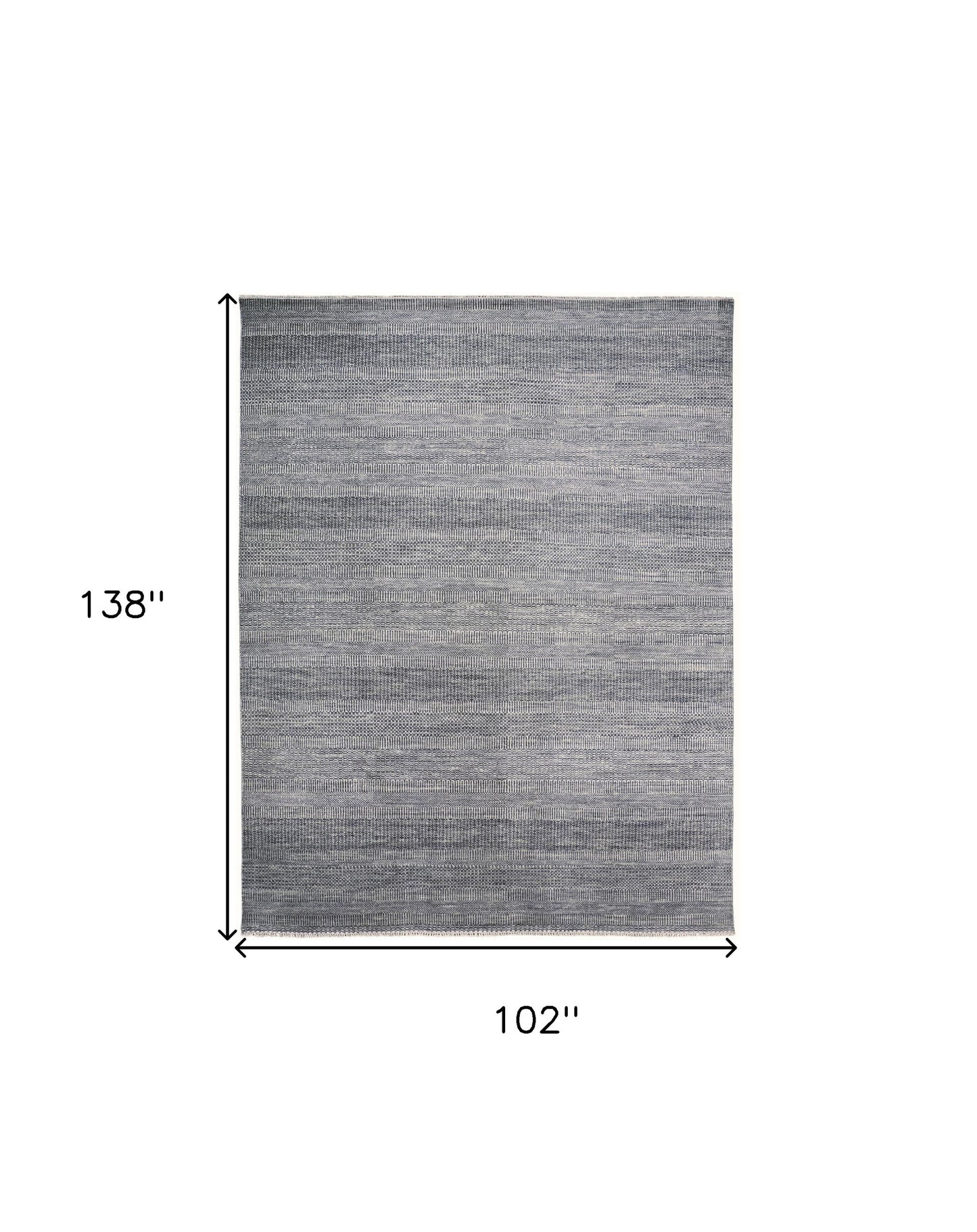 9 x 12 Silver Wool Striped Hand Knotted Rug