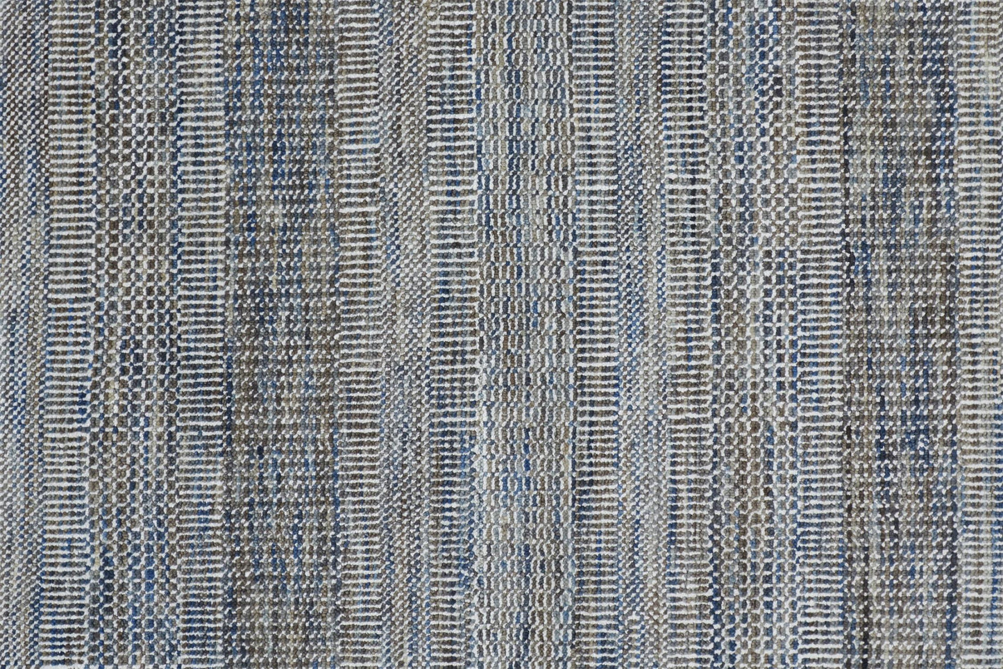9 x 12 Silver Wool Striped Hand Knotted Rug
