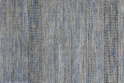 9 x 12 Silver Wool Striped Hand Knotted Rug