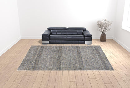 12 x 15 Silver Wool Striped Hand Knotted Rug