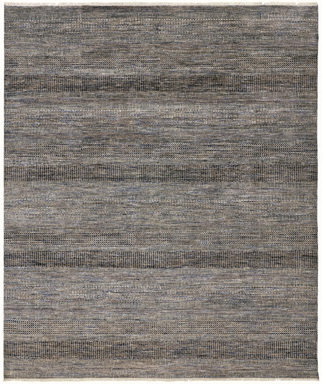 9 x 12 Gray Wool Striped Hand Knotted Rug