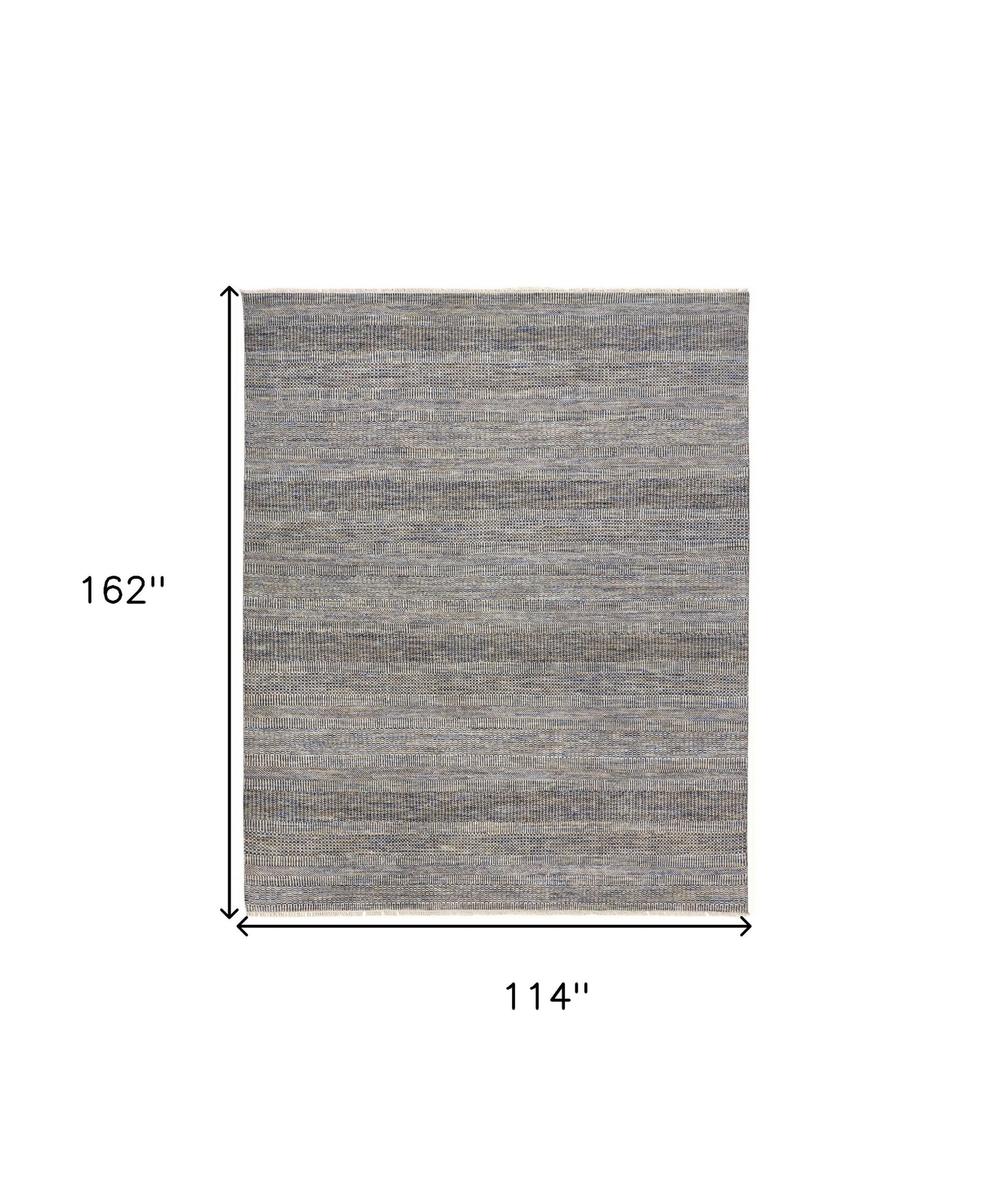 10 x 13 Silver Wool Striped Hand Knotted Rug