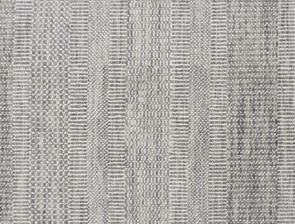 10 x 13 Silver Wool Striped Hand Knotted Rug