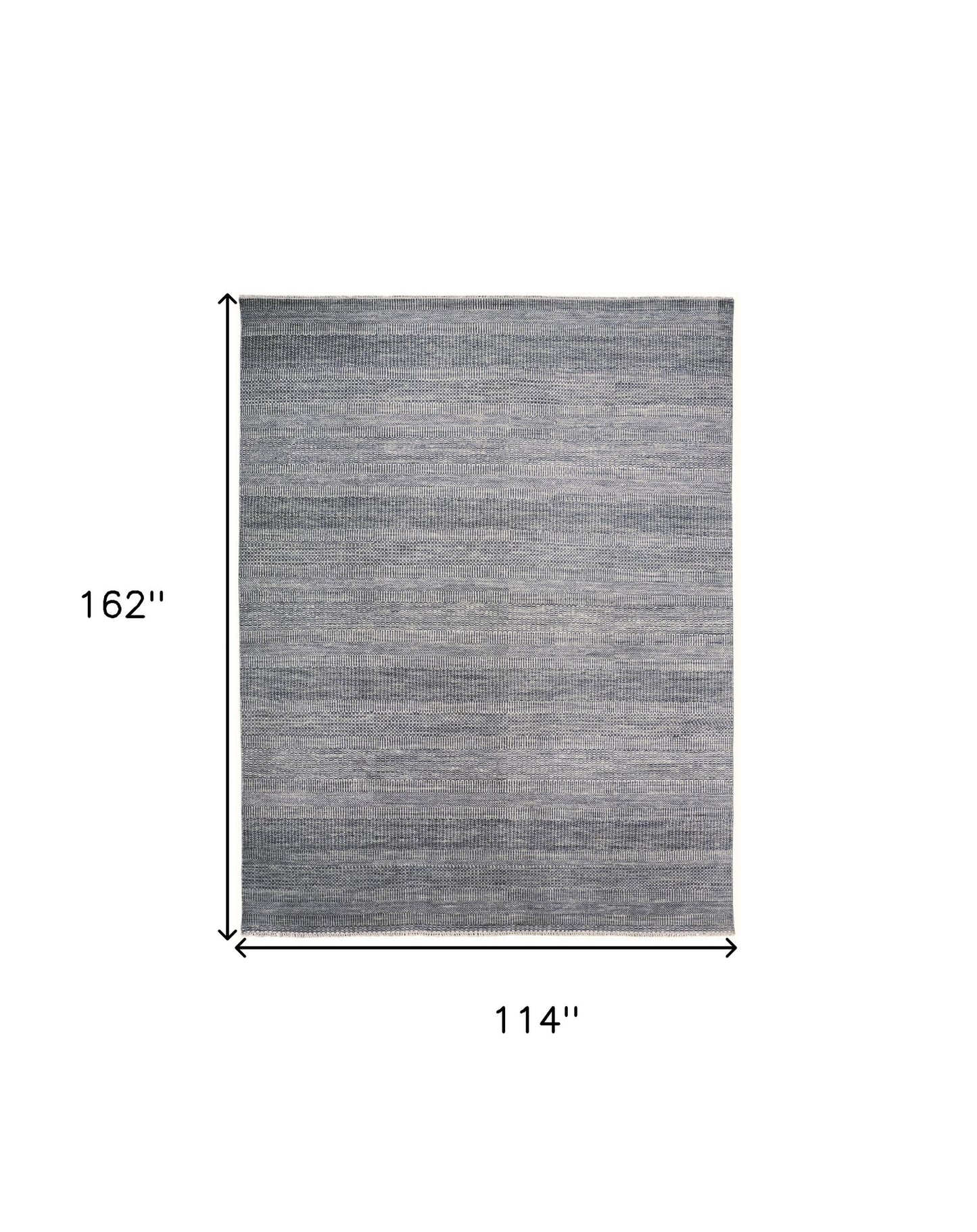 10 x 13 Silver Wool Striped Hand Knotted Rug