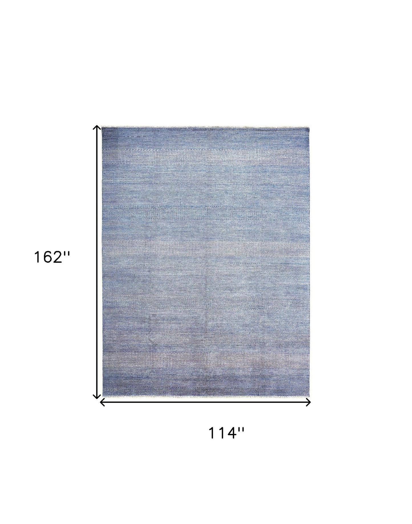 10 x 13 Blue & Silver Wool Striped Hand Knotted Rug
