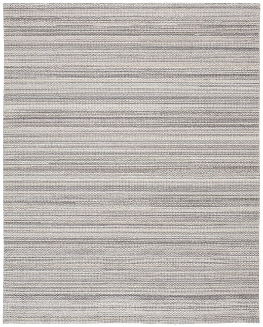 9 x 12 Gray & Taupe Wool Hand Woven Stain Resistant Rug