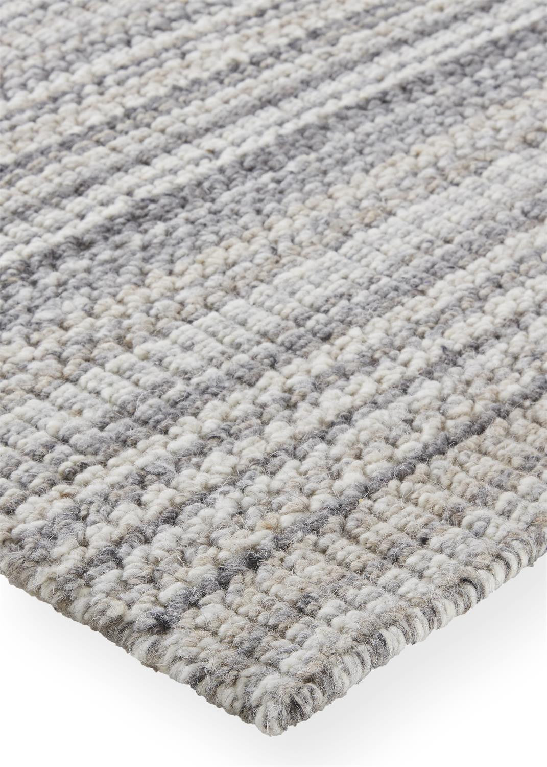 9 x 12 Gray & Taupe Wool Hand Woven Stain Resistant Rug