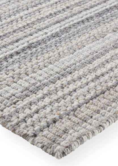 9 x 12 Gray & Taupe Wool Hand Woven Stain Resistant Rug