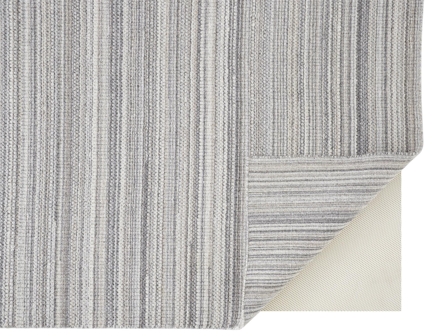 9 x 12 Gray & Taupe Wool Hand Woven Stain Resistant Rug