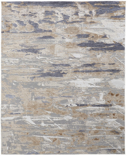 12 x 15 Tan Orange & Ivory Power Loom Distressed Rug