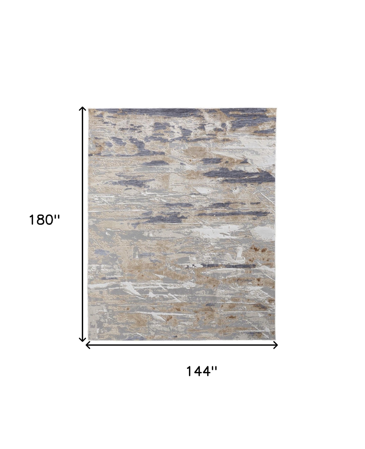 12 x 15 Tan Orange & Ivory Power Loom Distressed Rug
