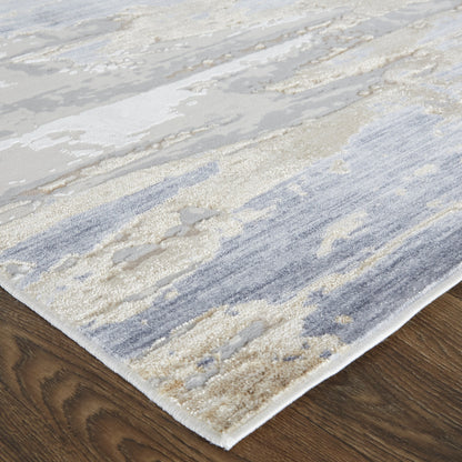 12 x 15 Tan Orange & Ivory Power Loom Distressed Rug