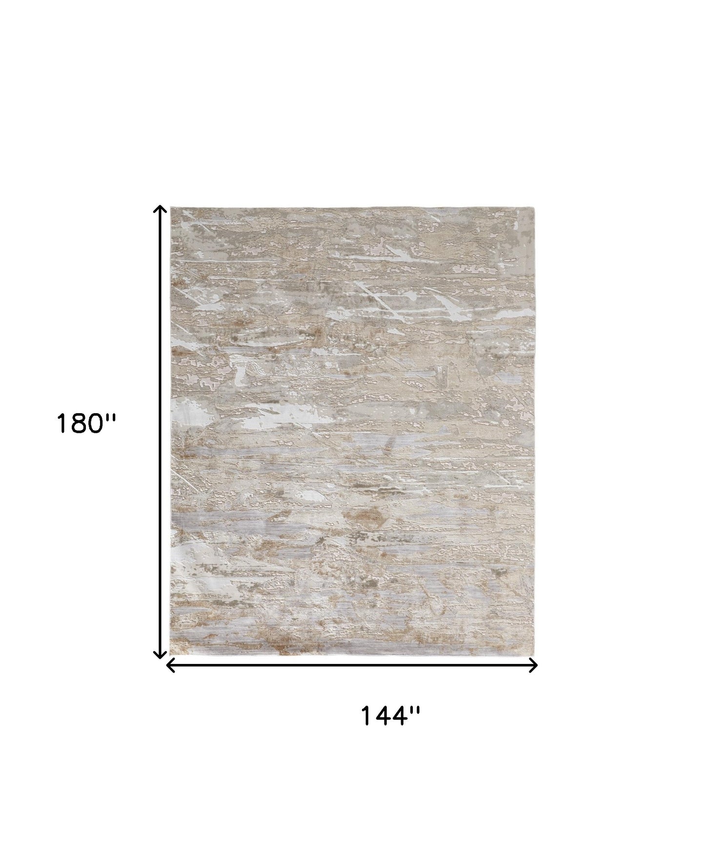 12 x 15 Tan & Ivory Power Loom Distressed Rug