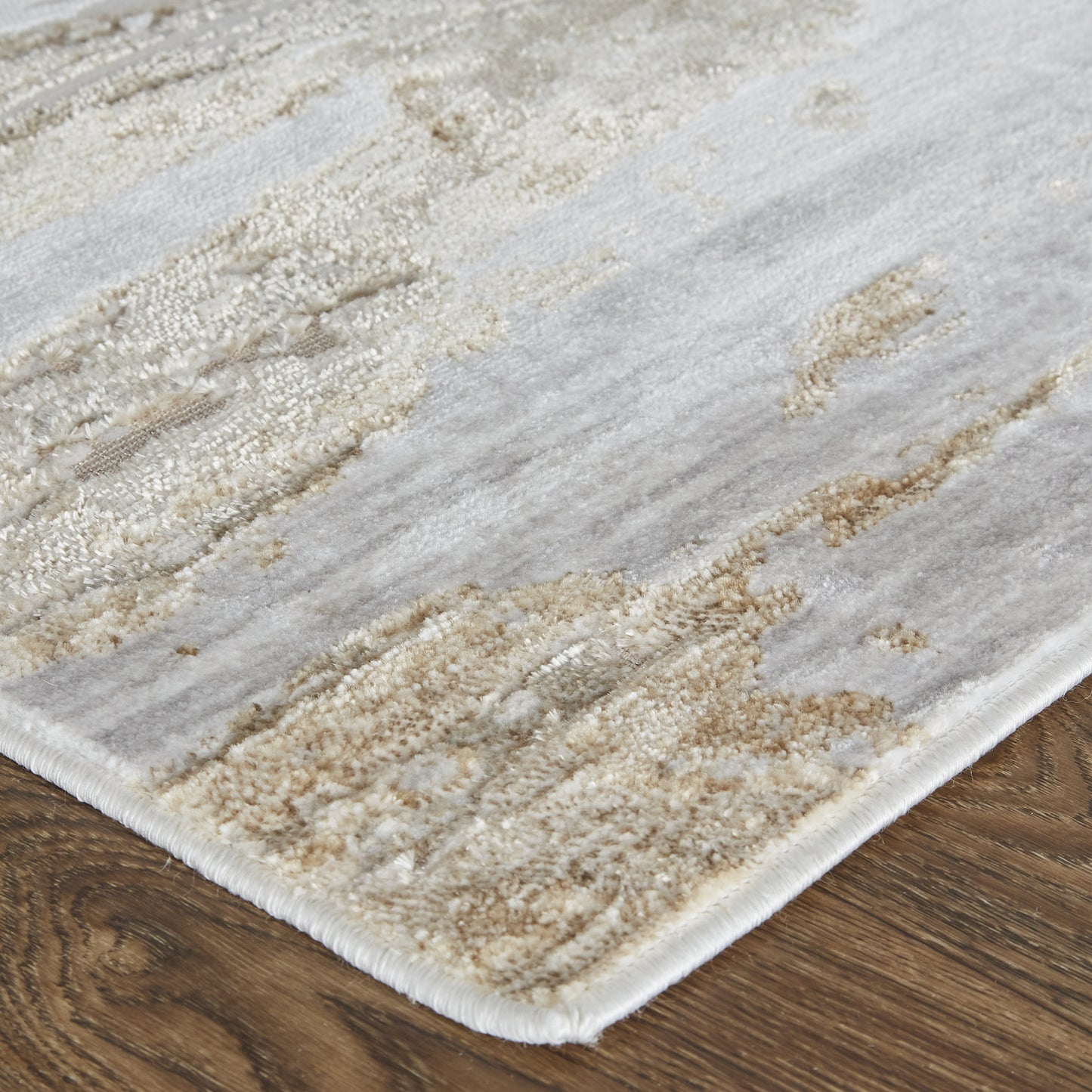 12 x 15 Tan & Ivory Power Loom Distressed Rug
