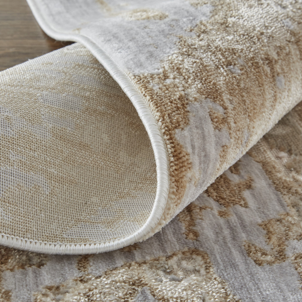 12 x 15 Tan & Ivory Power Loom Distressed Rug