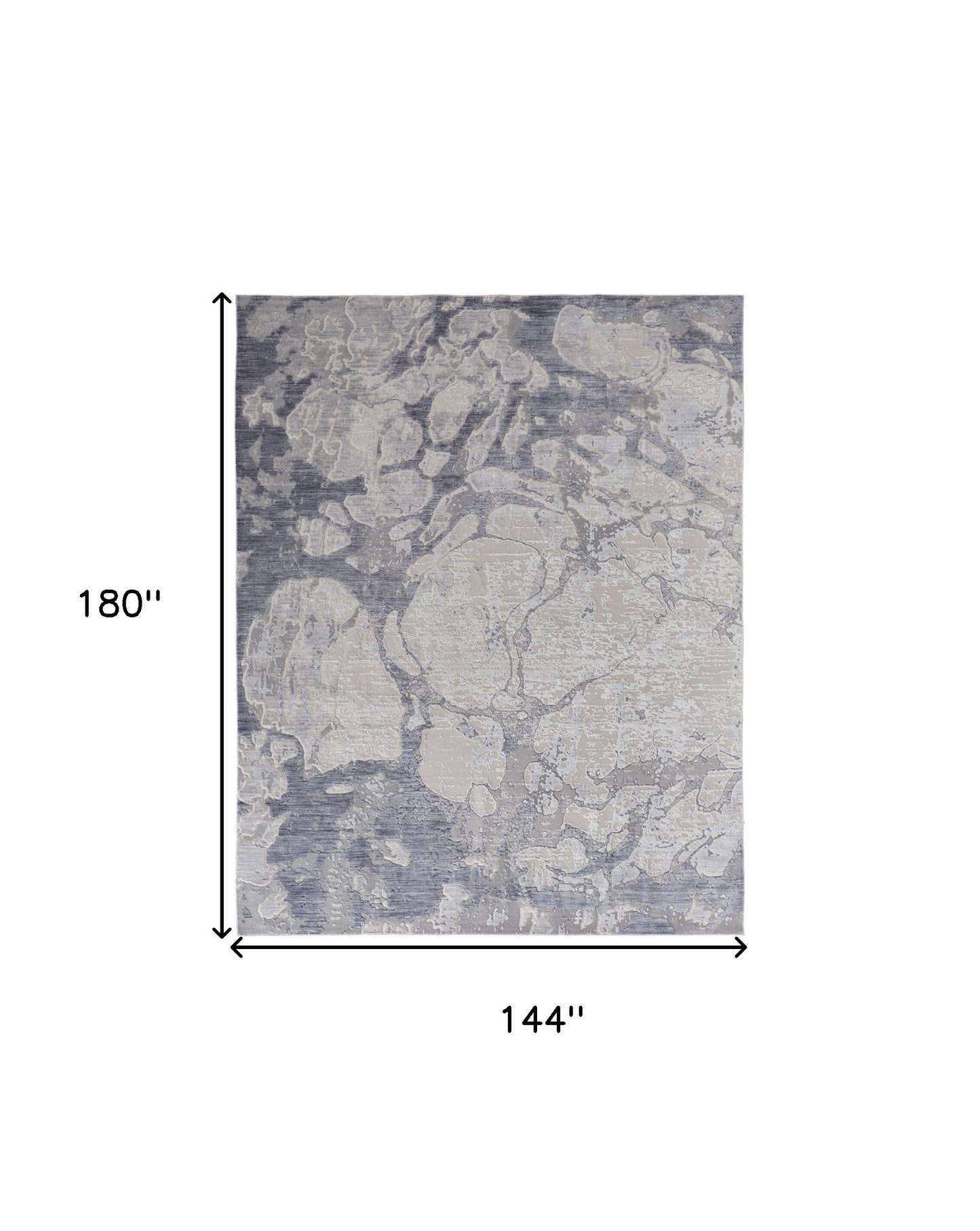 12 x 15 Ivory & Blue Power Loom Distressed Rug