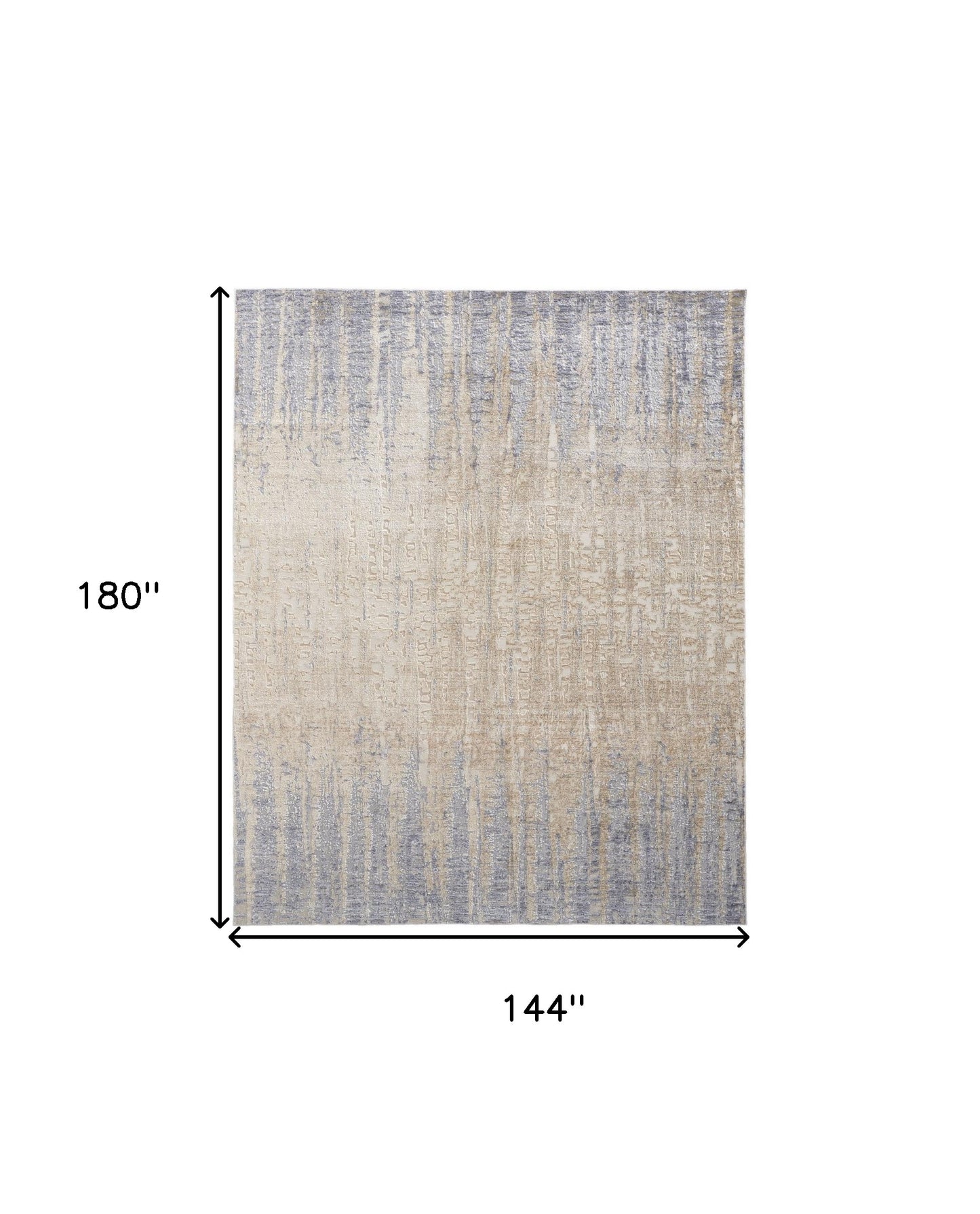 12 x 15 Tan Brown & Blue Power Loom Distressed Rug