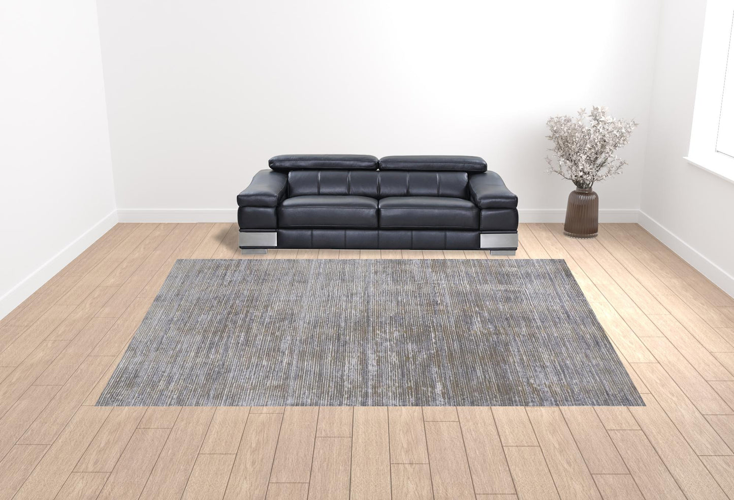 12 x 15 Taupe Silver & Tan Power Loom Rug