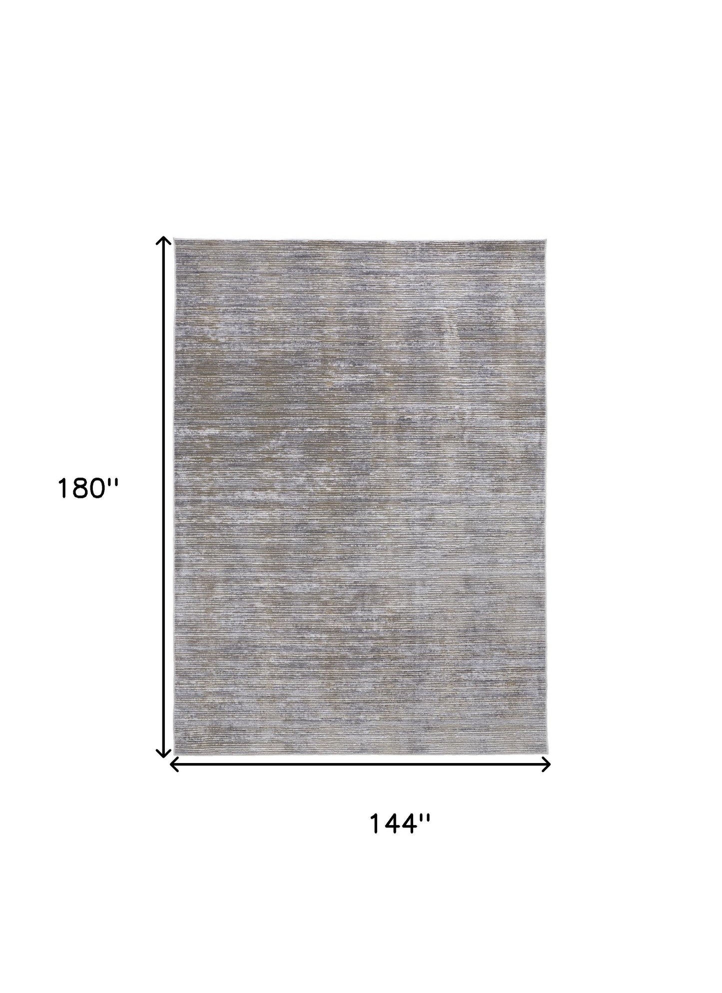 12 x 15 Taupe Silver & Tan Power Loom Rug