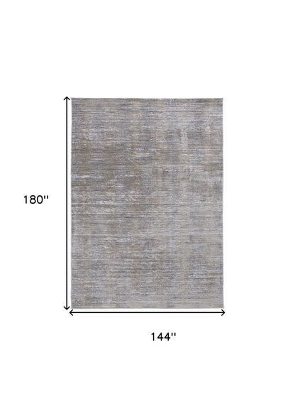 12 x 15 Taupe Silver & Tan Power Loom Rug
