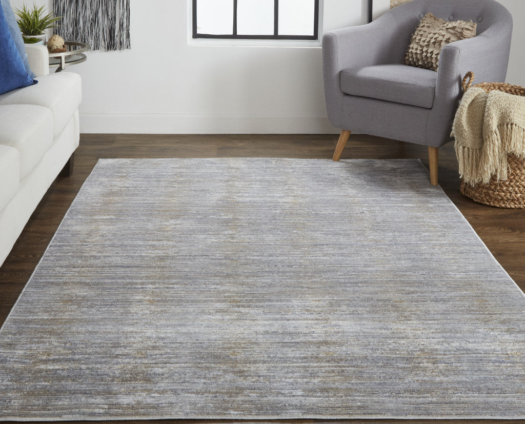 12 x 15 Taupe Silver & Tan Power Loom Rug