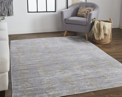 12 x 15 Taupe Silver & Tan Power Loom Rug