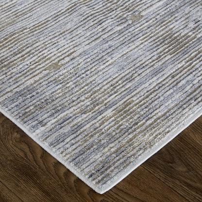 12 x 15 Taupe Silver & Tan Power Loom Rug