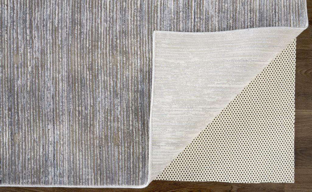 12 x 15 Taupe Silver & Tan Power Loom Rug