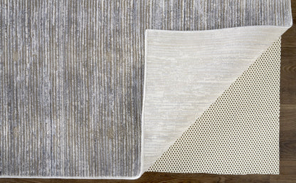 12 x 15 Taupe Silver & Tan Power Loom Rug