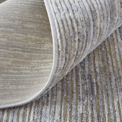 12 x 15 Taupe Silver & Tan Power Loom Rug