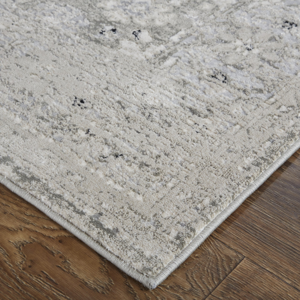 12 x 15 Gray & Silver Power Loom Distressed Rug
