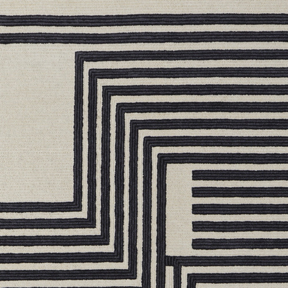 8 x 10 Gray & Black Wool Hand Tufted Rug