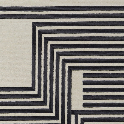 8 x 10 Gray & Black Wool Hand Tufted Rug