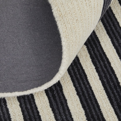 8 x 10 Gray & Black Wool Hand Tufted Rug