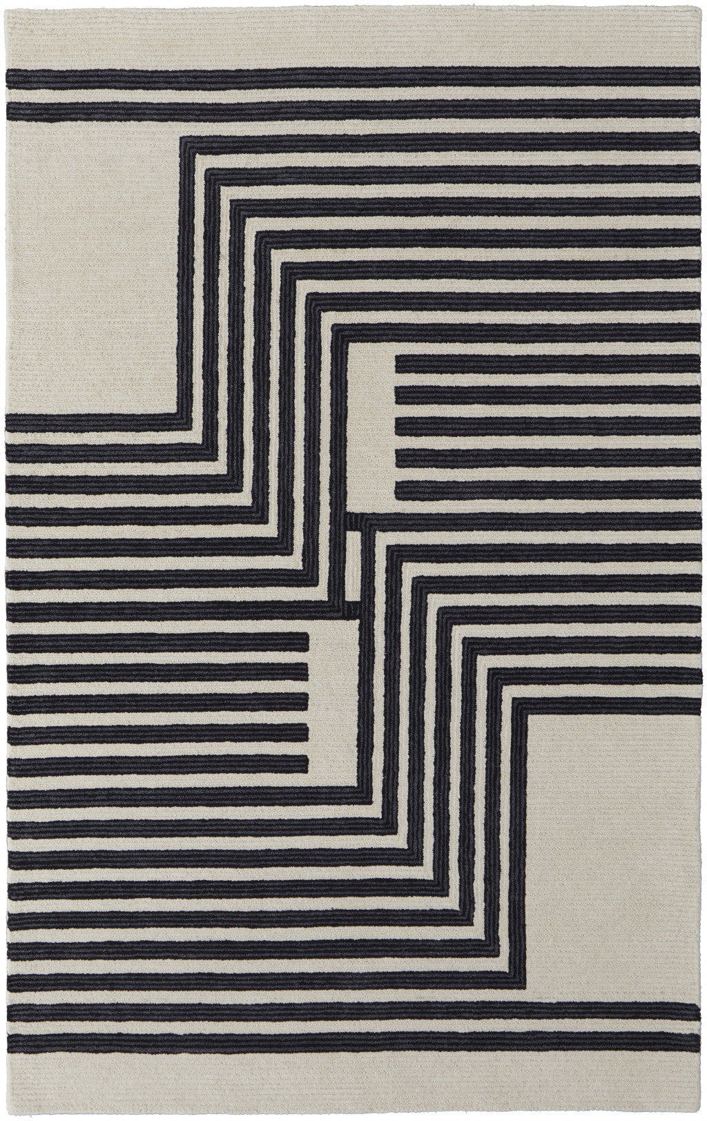 9 x 12 Gray & Black Wool Hand Tufted Rug