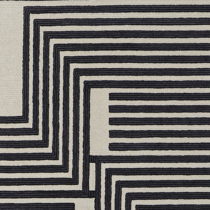 9 x 12 Gray & Black Wool Hand Tufted Rug