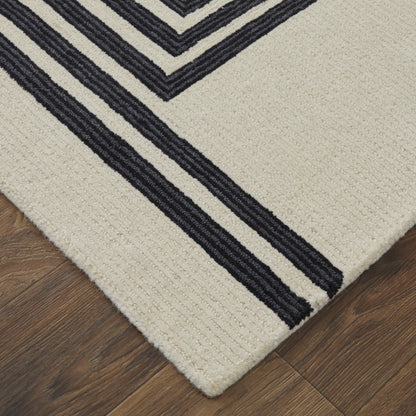 9 x 12 Gray & Black Wool Hand Tufted Rug