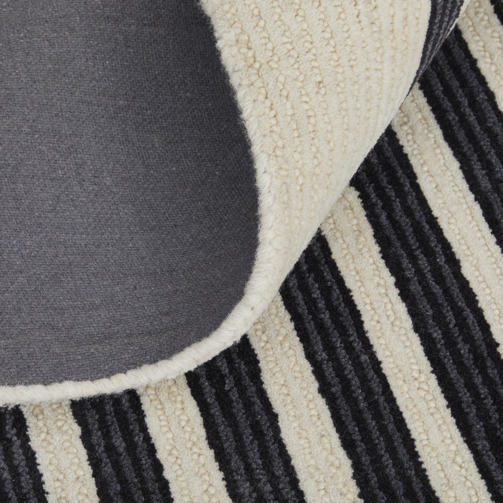 9 x 12 Gray & Black Wool Hand Tufted Rug